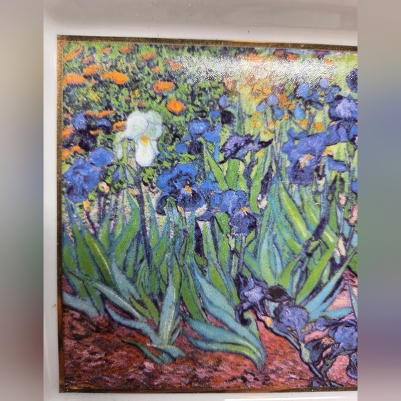 Vintage Goebel Ceramic Dish Featuring The Les Iris Painting By Vincent Van Gogh - Picture 5 of 14
